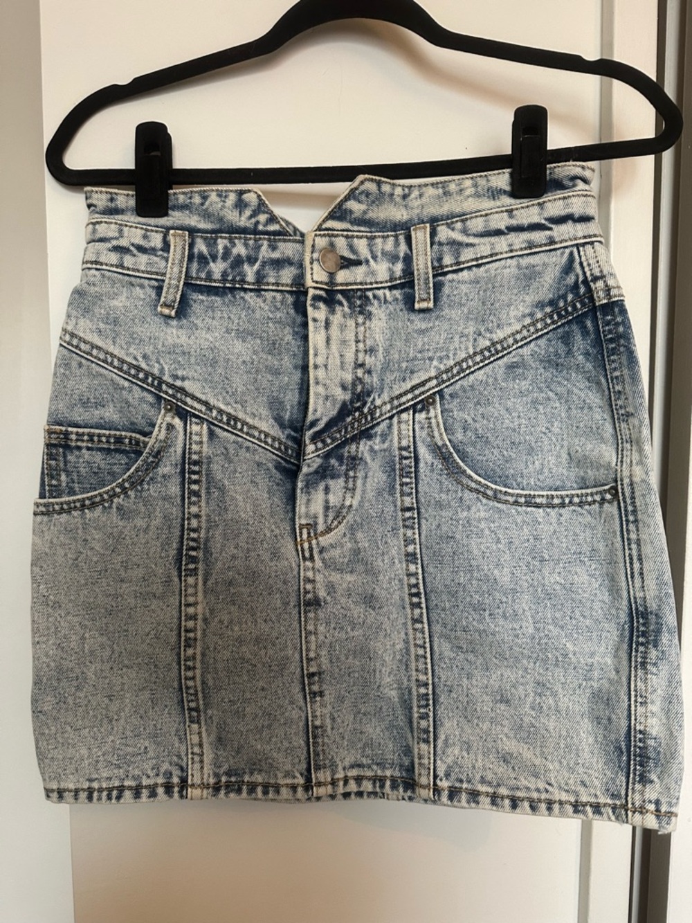 Aqua Light Blue Denim Skirt